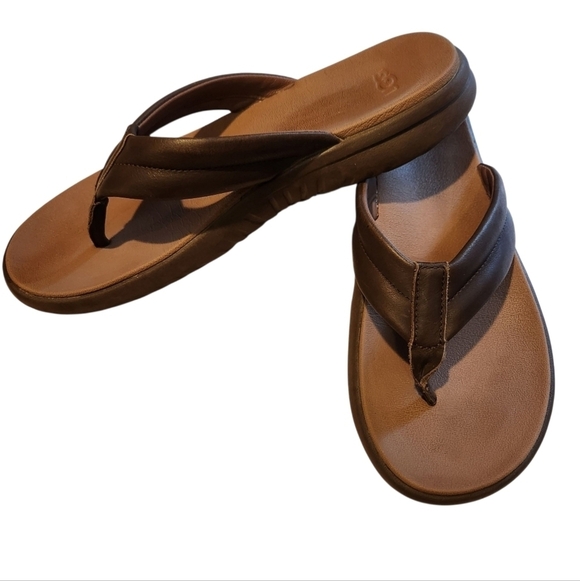 UGG MEN\'S UNION FLIP FLOPS CHOCOLATE SZ9 main image 7
